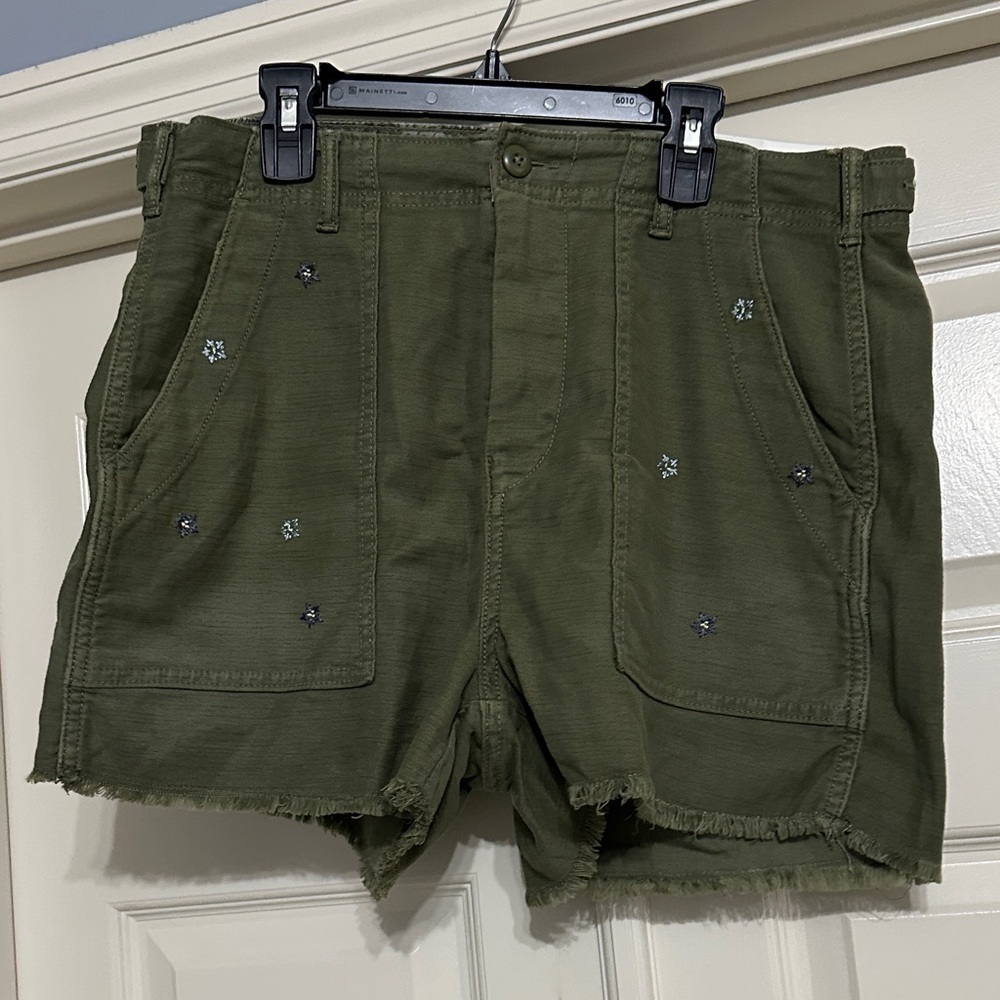 American Eagle Green Embellished Shorts